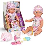 BABY born Lena (Little Baby Girl) 36cm, Babypuppe mit 7 Funktionen für...