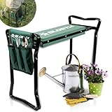 BLOSTM 2-in-1 Garten-Kniebank und Sitz – faltbar, tragbare Garten-Kniepolster...