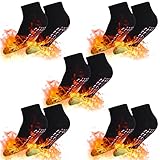 Herefun Selbsterwärmende Socken, 5 Paar Fußwärmer Socken, Winter Thermosocken Beheizbare Socken, Beheizte Socken (Schwarz2)