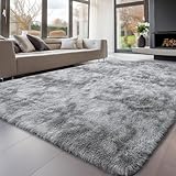 Sour Lemon Hochflor Teppich Grau Carpet Wohnzimmer 200x300 Waschbar Anti-Rutsch...