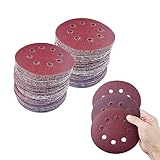 Nutabevr 80 Stück Schleifpapier klett Set,8 Loch exzenterschleife...