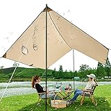 Camping Zeltplanen, Tarp Shelter 6-8 Personen UV-Schutz Sonnenschirm Tragbar...