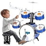 NonKob Kinder Schlagzeug Schlagwerk Drumset, Trommel Kinder Spielzeug Sets 5...
