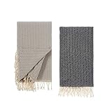 Tuiste Saunatuch Schwarz - Grau 2er Pack, Saunakilt Damen und Herren,...