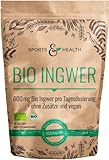 Ingwer Kapseln – BIO – 250 Kapseln - 600mg pro Tagesdosierung - Vegan - Frei...