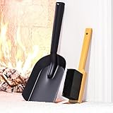 Kingson Kaminschaufel Schwarz Ascheschaufel und Bürste, Kehrschaufel-Set klein,...