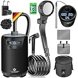 KESSER® Campingdusche Solardusche mit Pumpe & wiederaufladbarem Akku 4000mAh...