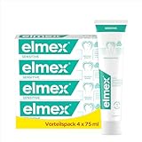 elmex Zahnpasta Sensitive 4x75ml – sanfte Zahnreinigung und Schutz für...
