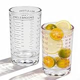 Byfoyif 2 Stück Messbecher Set aus Glas, 90ml Und 120ml Messbecher Shotglas mit...