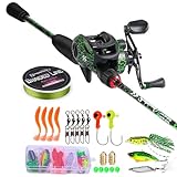 Sougayilang Angelrutenkombination, Baitcasting- und Spinnrolle mit IM6...