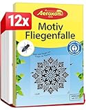 Aeroxon Fliegenköder für Fenster - 3x4 Stück Motiv Fliegenfänger...