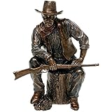 Gifts John Wayne 51284 Bronzefigur sitzend auf einem Baumstamm