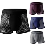 Kunoli Bambus Boxershorts Herren 4-Pack, Bambus Unterwäsche Herren für Sommer...