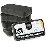 OfficeTree 5 x Whiteboard Schwamm Magnetisch - Schwarz - Tafelschwamm Magnetisch...