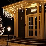 Lichterkette Außen, 14M 360er LED Lichterkette Eisregen Außen mit Timer,...