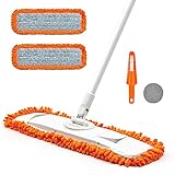 JEHONN Wischmopp Bodenwischer mit 2 Mikrofaser Mop Pads, 127 cm Flachmopp für...