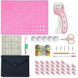 Rollschneider Stoffschneider Set 148 Stücke Schneidematte im A4 Schneidematte...