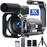 Videokamera 5K 56MP Camcorder Vlogging Kamera für YouTube,WiFi Nachtsicht 3'...