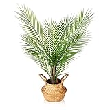 Kunstpflanze Groß Areca Palme 80cm Künstliche Pflanzen Groß im Topf...