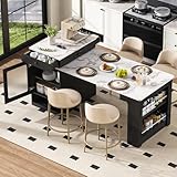 Ligterra Kücheninsel mit Sitzgelegenheit, Ausziehbarer Esstisch mit Abnehmbarer...
