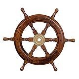 Dekoratives Steuerrad aus Holz mit Messingnabe. Von S bis XL Nautik Optik, Boot,...