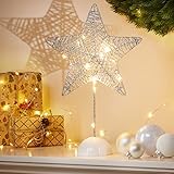 com-four® LED Deko Stern Weihnachten - Weihnachtsdekoration Stern mit LED und...