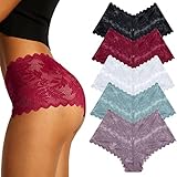 FINETOO 5er Pack Unterhosen Damen Spitze Sexy Unterwäsche für Frau Weiche und...