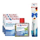One Drop Only Mundwasser Konzentrat –3er Pack je 50ml + 1 Zahnbürste...