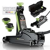 Juskys Wagenheber 2,5 t – Schwarz/Grün, hydraulischer Rangierwagenheber aus...