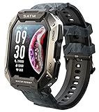 Smartwatch Herren Militär Uhr 1,72 Zoll Fitnessuhr 5ATM IP69K Wasserdicht 24...