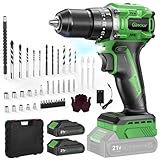 Ginour 21V Bürstenlos Akku Schlagbohrschrauber Set, 2x2Ah Akku, kompatibel mit...