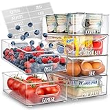 Kühlschrank Organizer 6er Set [mit 16 Aufkleber] Premium Küchen Organizer |...