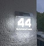 Beleuchtete LED Solar Hausnummer, Hausnummernleuchte individuell...