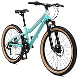 BIKESTAR Alu Mountainbike Jugendfahrrad 24 Zoll ab 9-14 Jahre Hardtail | 21 Gang...
