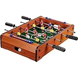 GAMES PLANET Mini-Tisch-Kicker Tischfussball „Dundee“, helles Holzdekor,...