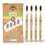 4er Pack Bambus Zahnbürste mit reinem Bambus-Holz ✮ vegan ✮ biologisch...