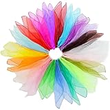 BDSHUNBF 20 Stück Square Jongliertücher, Bunte Tücher Bunte Chiffontücher...