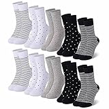 Falechay 10 Paar Socken Damen 39-42 35-38 Damensocken Mehrfarbig Mit Streifen...