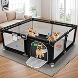 127x127x66 cm Welpengehege Mit Tür, Hundespielgehege Für Welpen Oder Kleine...