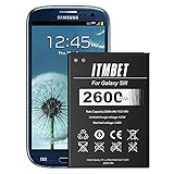 [2600mAh] Akku für Samsung Galaxy S3, Ersatzakku für Samsung EB-L1G6LLU...
