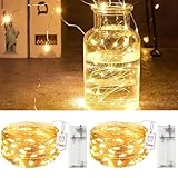 2 Stück LED Lichterkette mit Timer, 2M 20LEDs Lichterketten Batteriebetrieben,...