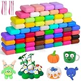 AUAUY Modelliermasse-Set, Knete Starter Set, 60 Farben Lufttrocknende Magische...