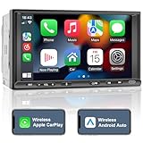 Doppel Din Radio Android mit Wireless CarPlay & Wireless Android Auto, Autoradio...