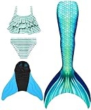 DNFUN Kinder Mädchen Bikini Cosplay Badeanzug mit Monoflosse