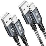 USB C Kabel, [2 Stück 2M] Nylon Fast Charge Schnellladekabel Typ C Ladekabel...