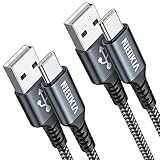 NIBIKIA USB C Kabel, [2 Stück 2M] Nylon Fast Charge Schnellladekabel Typ C...