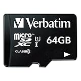 Verbatim Premium Micro SDXC Speicherkarte mit Adapter, 64 GB, Datenspeicher für...