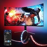 Govee Gaming LED Strip PC Hintergrundbeleuchtung, Smart RGBIC Wi-Fi LED Streifen...