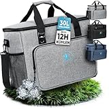 Obics Kühltasche Gross faltbar 30l Kühlbox Isoliertasche Grau für Auto,...