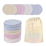 LOPHE Abschminkpads Waschbar, 24 Stück Wattepads Wiederverwendbar aus...